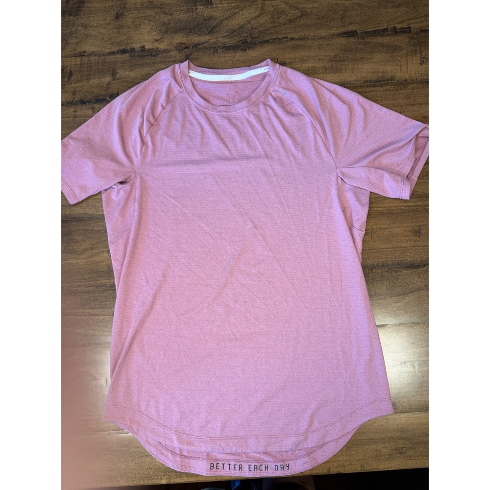 Lululemon Metal Vent Tech Short Sleeve Shirt Mauve Pink Better Each Day Mens L